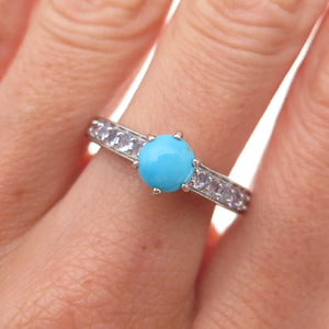 Chuck Clemency 925 Sterling Silver Real Turquoise & Tanzanite Ring Size 9