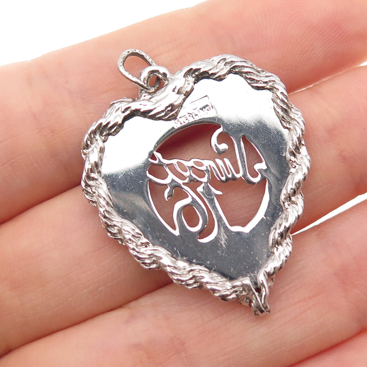 Town & Country 925 Sterling Silver Vintage Sweet 16 Heart Charm Pendant