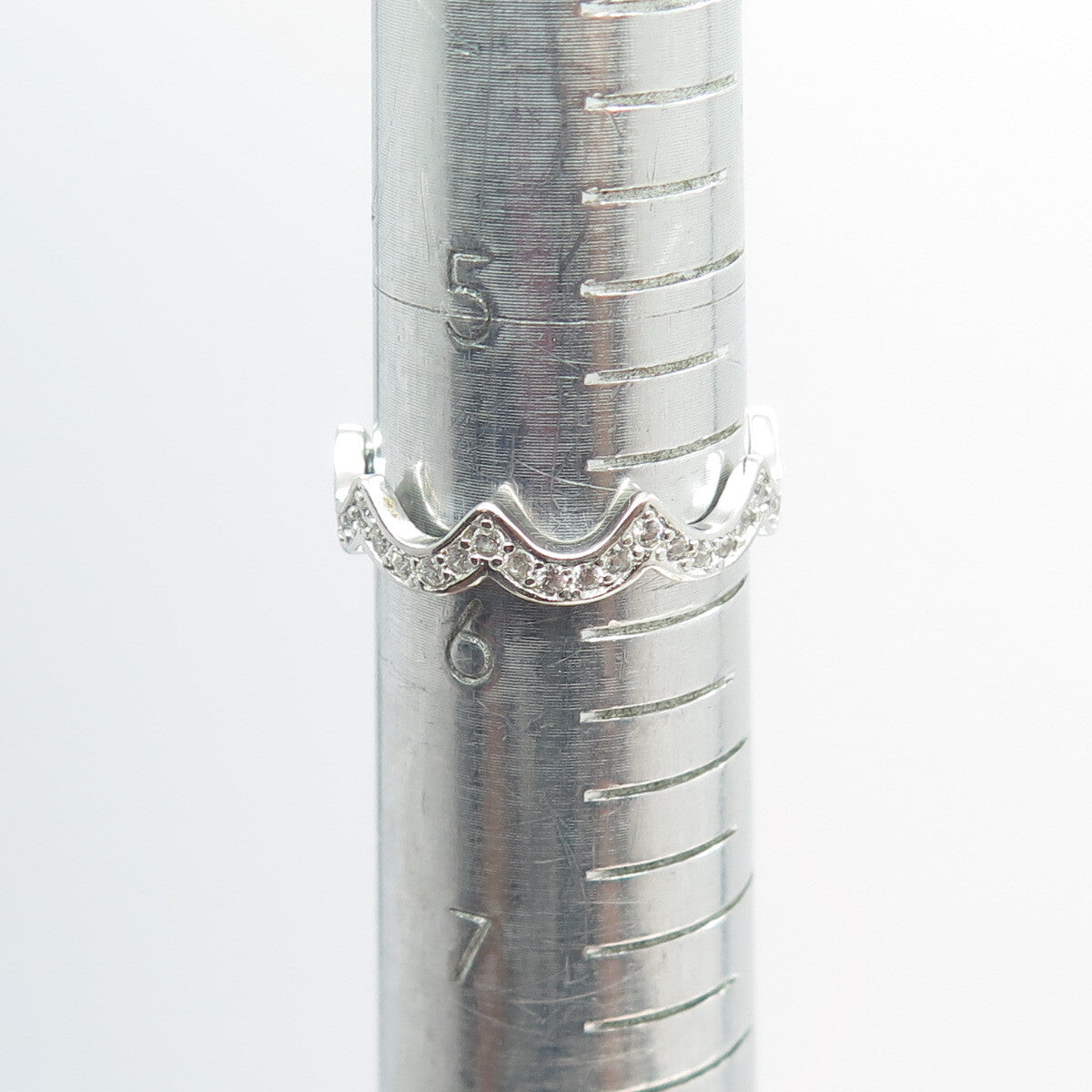 925 Sterling Silver Round-Cut C Z Crown Ring Size 6