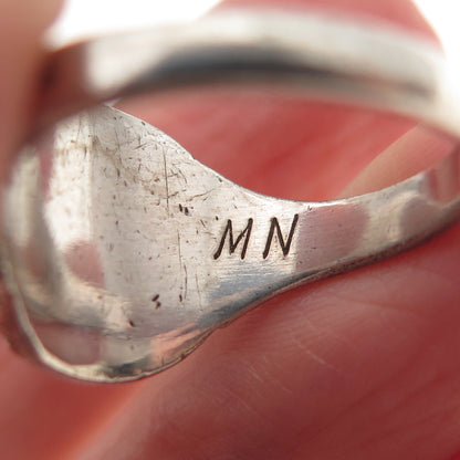 SK & F 925 Sterling Silver Vintage 1964 Enamel SHS School Oxidized Ring Size 8