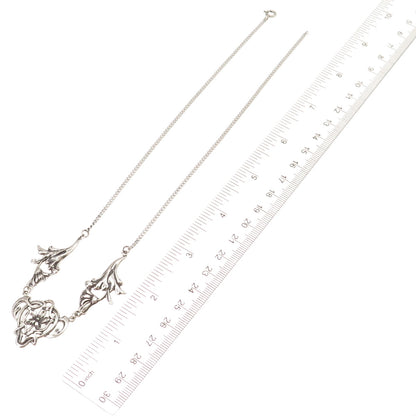 925 Sterling Silver Vintage Floral Cuban Chain Necklace 16" (missing lock loop)