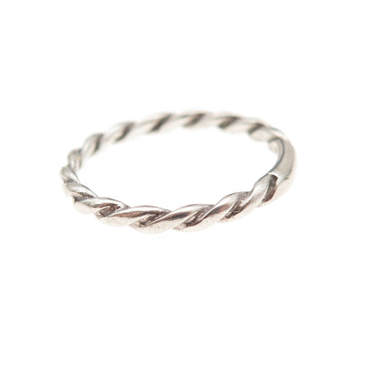 Carolyn Pollack 925 Sterling Silver Vintage Twisted Oxidized Band Ring Size 6.5