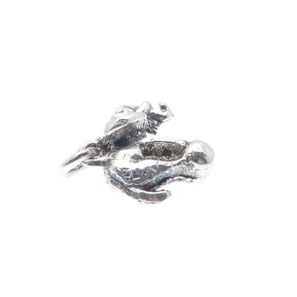 925 Sterling Silver Antique Art Deco Circus Elephant Minimalist 3D Charm Pendant