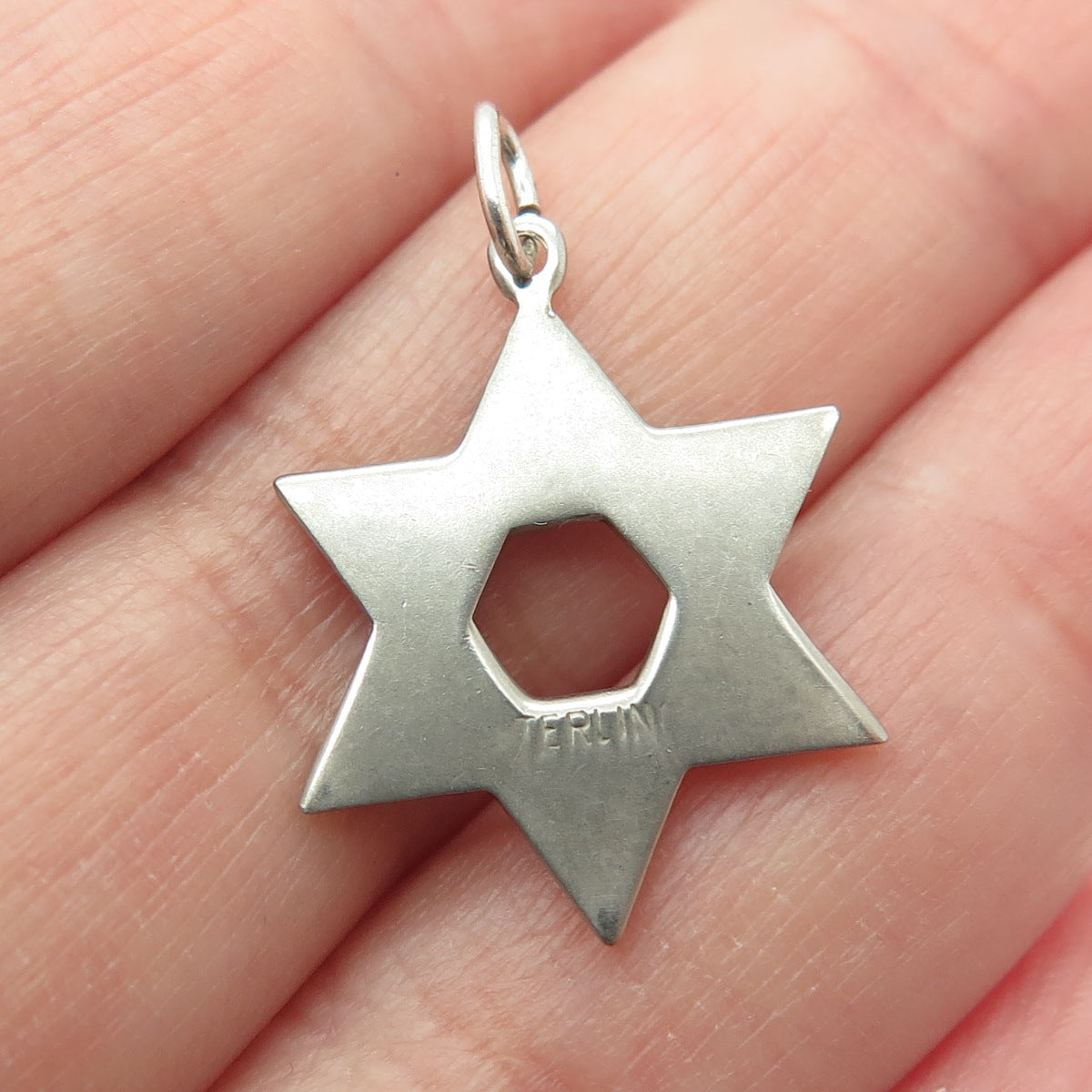 925 Sterling Silver Vintage Star of David Charm Pendant