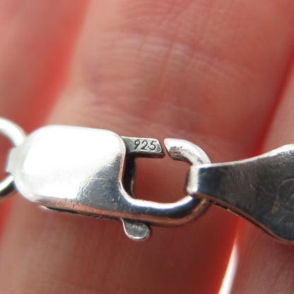 925 Sterling Silver Vintage Italy Anchor Mariner Chain Necklace 20"
