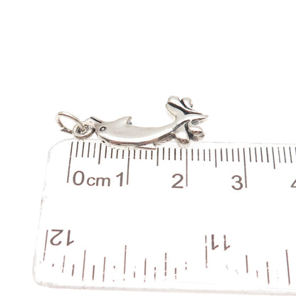 925 Sterling Silver Vintage Dolphin Mini Charm Pendant