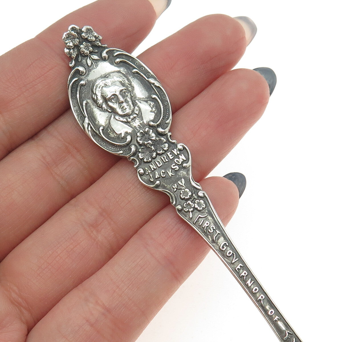 GORHAM 925 Sterling Silver Antique Art Deco Florida States & Cities Coffee Spoon