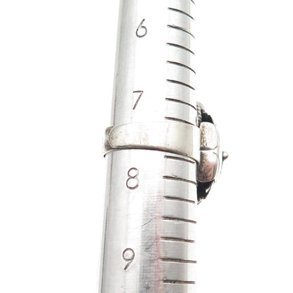 925 Sterling Vintage Mexico Real Amethyst Adjustable Poison Ring Size 7.75