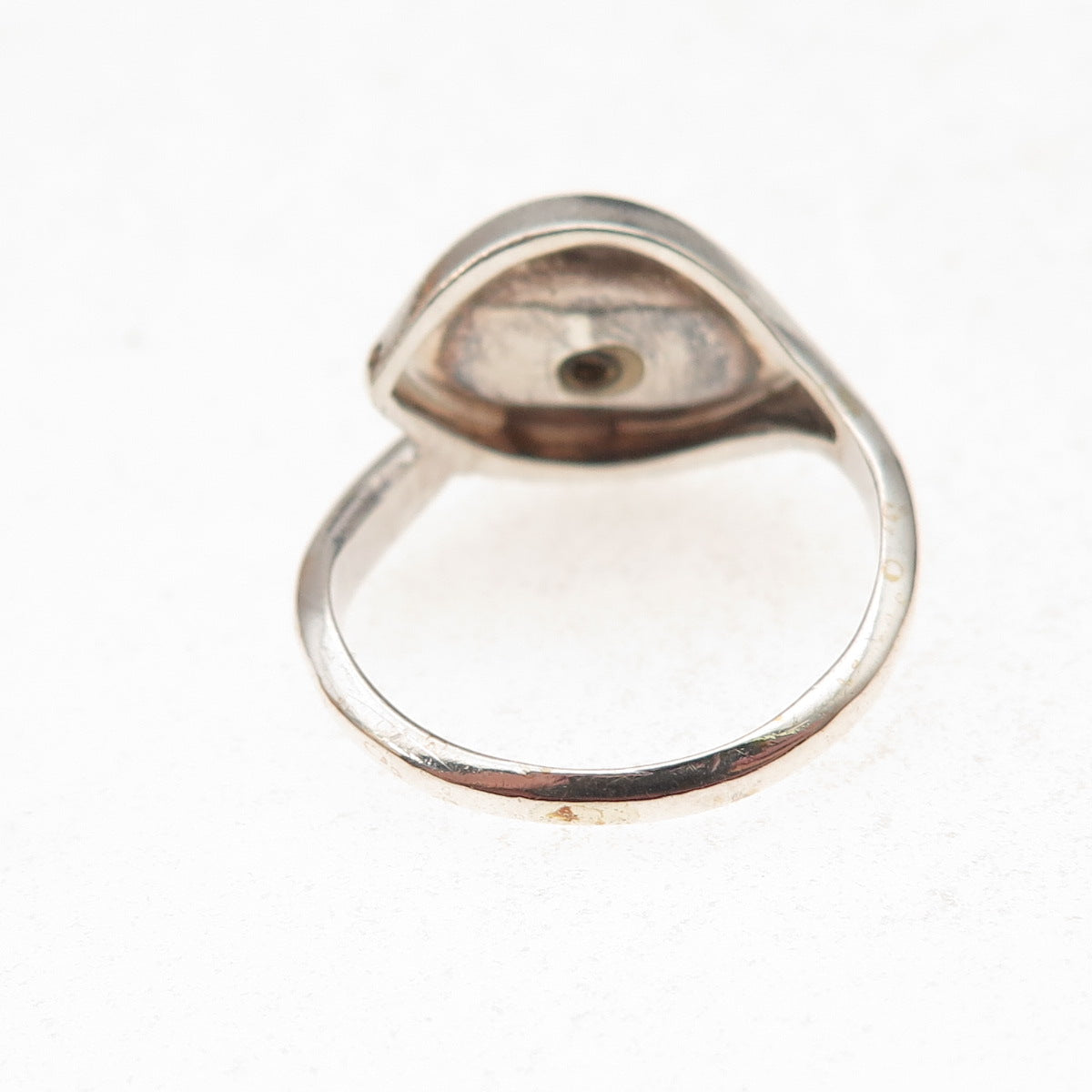 Vargas Sterling Silver Antique Art Deco Real Hematite Oxidized Ring Size 6.75