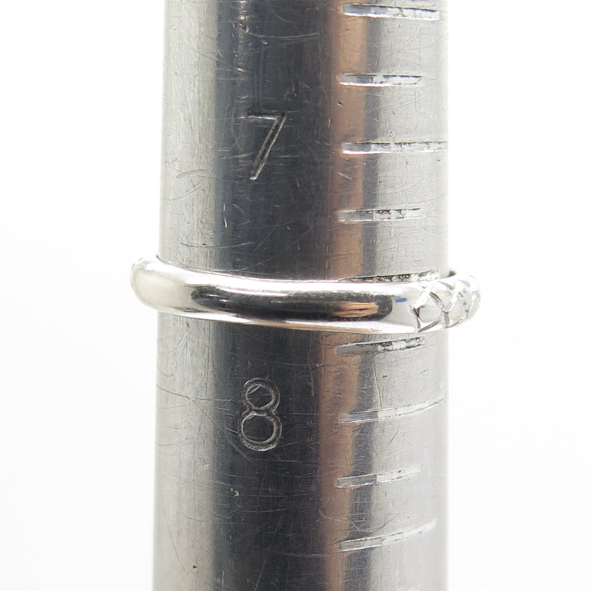 925 Sterling Silver Real Round-Cut Citrine Wicker Ring Size 7.75