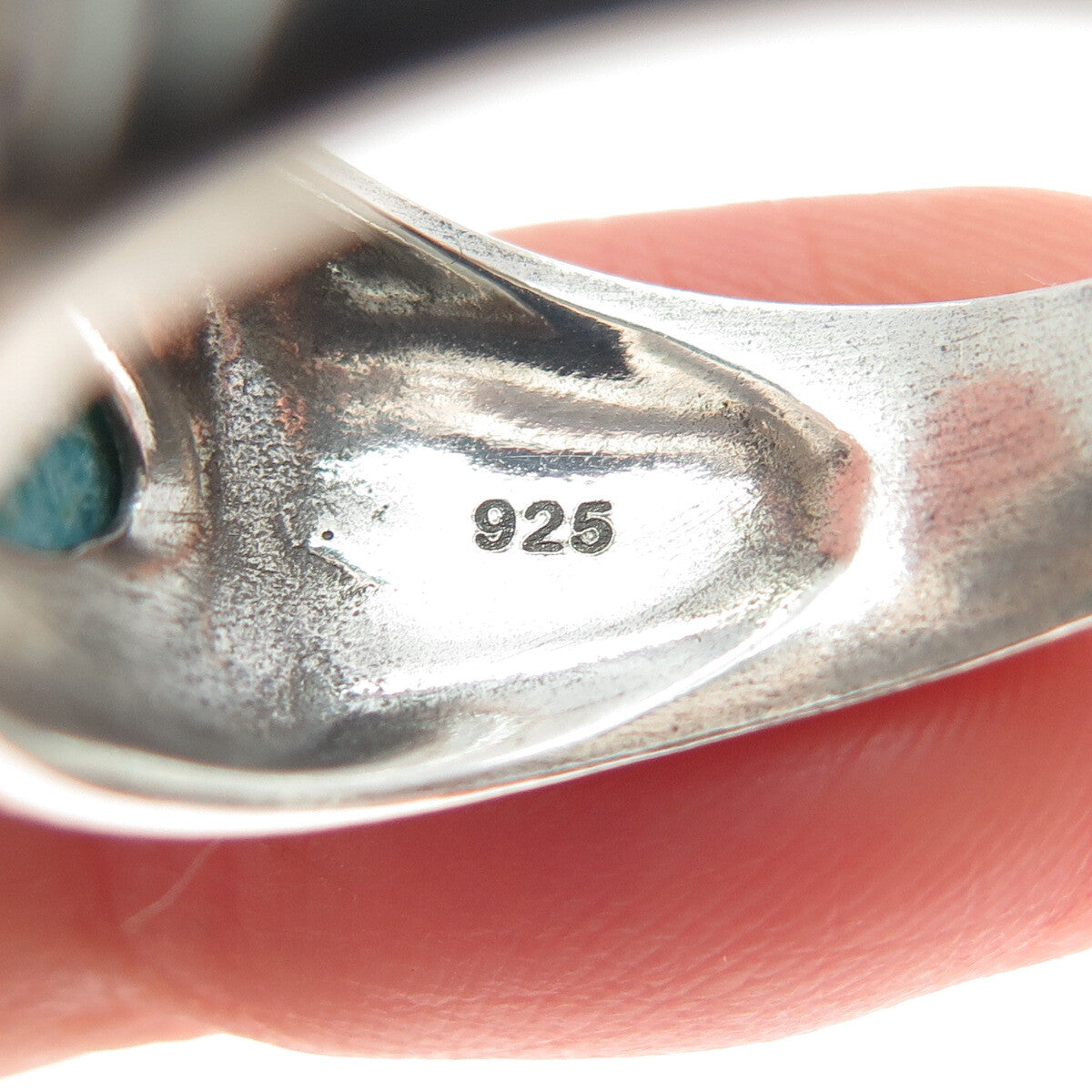 DESERT WIND 925 Sterling Silver Southwestern Turquoise Modernist Ring Size 10