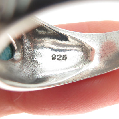 DESERT WIND 925 Sterling Silver Southwestern Turquoise Modernist Ring Size 10