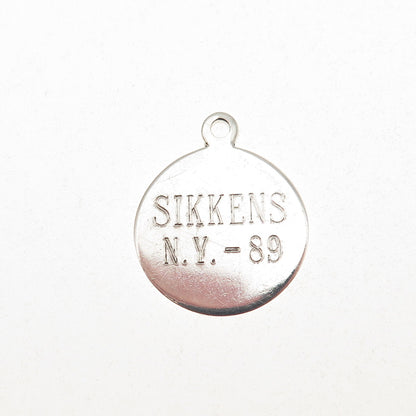 TIFFANY & CO. 925 Sterling Silver Vintage Engraved Round Tag Charm Pendant
