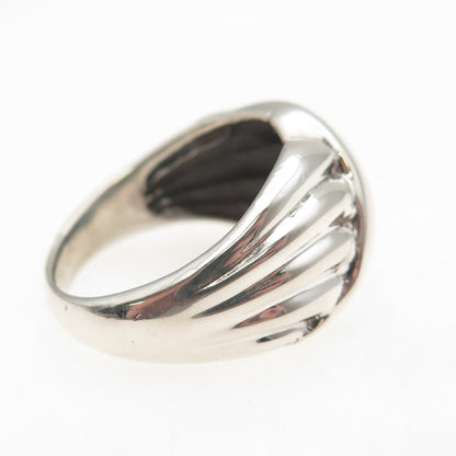 925 Sterling Silver Vintage Modernist Oxidized Ring Size 8.5