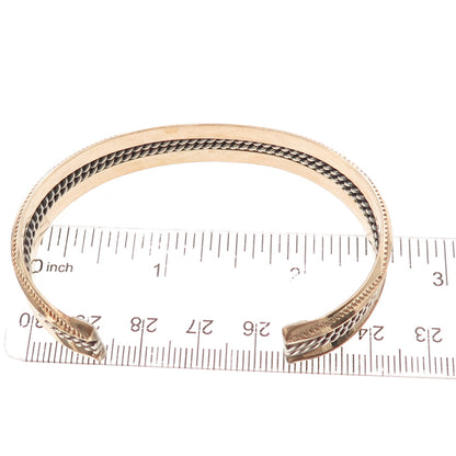 Verna Tahe Navajo Old Pawn Sterling Silver 1/20 12K GF Adjustable Bracelet 6"