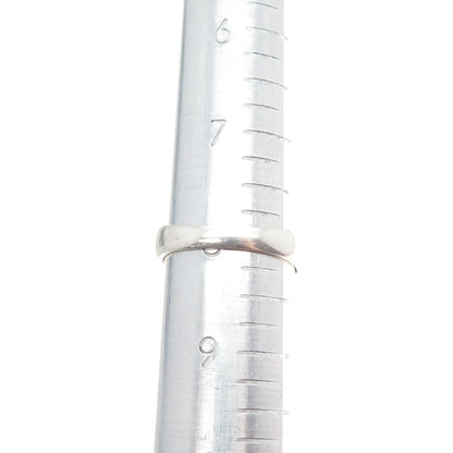 925 Sterling Silver Vintage Real MOP & Round-Cut C Z Ring Size 8