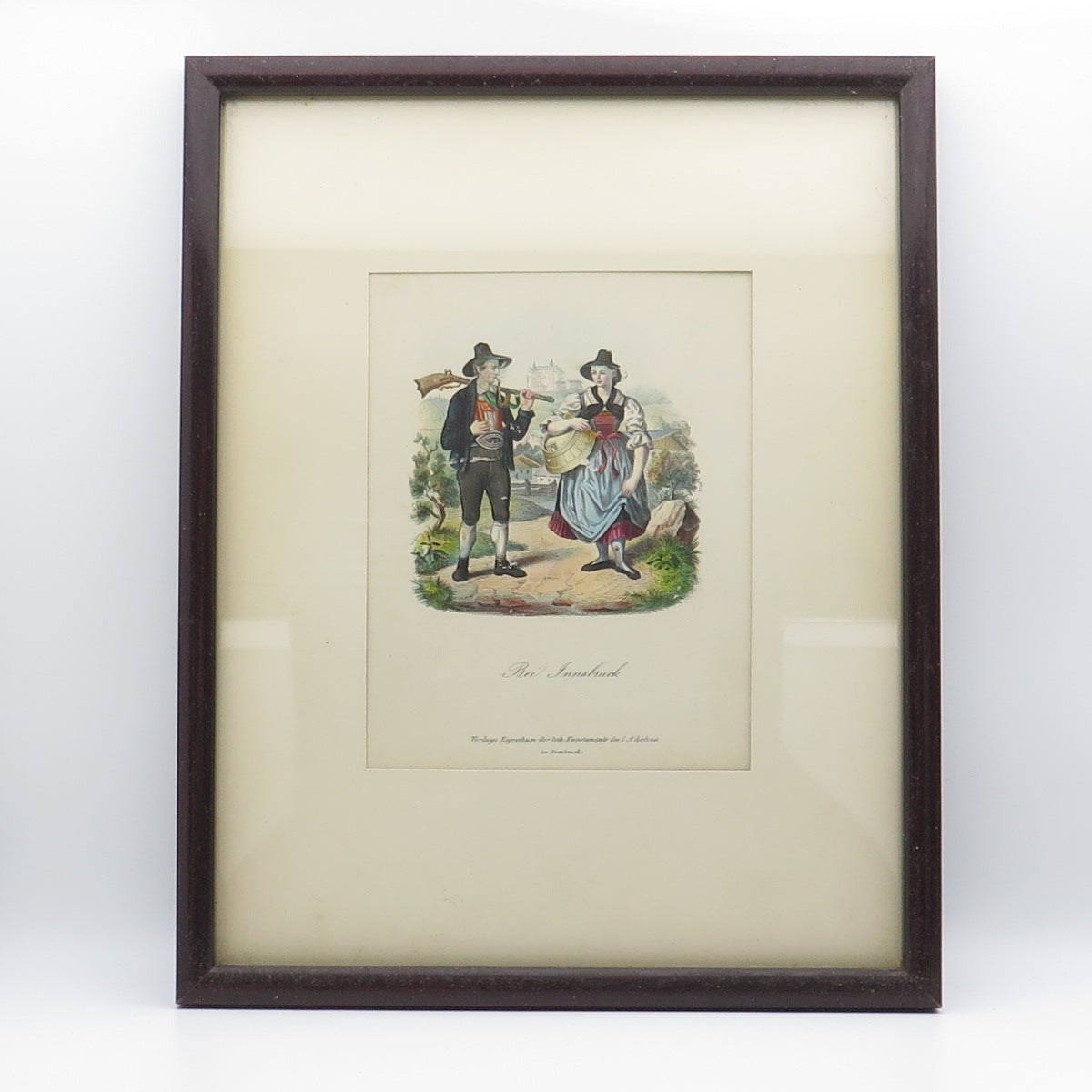 ANTIQUE End XIX Hand-Colored Lithograph Bei Innsbruck C.A.Czichna