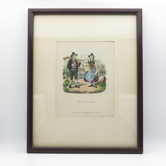 ANTIQUE End XIX Hand-Colored Lithograph Bei Innsbruck C.A.Czichna