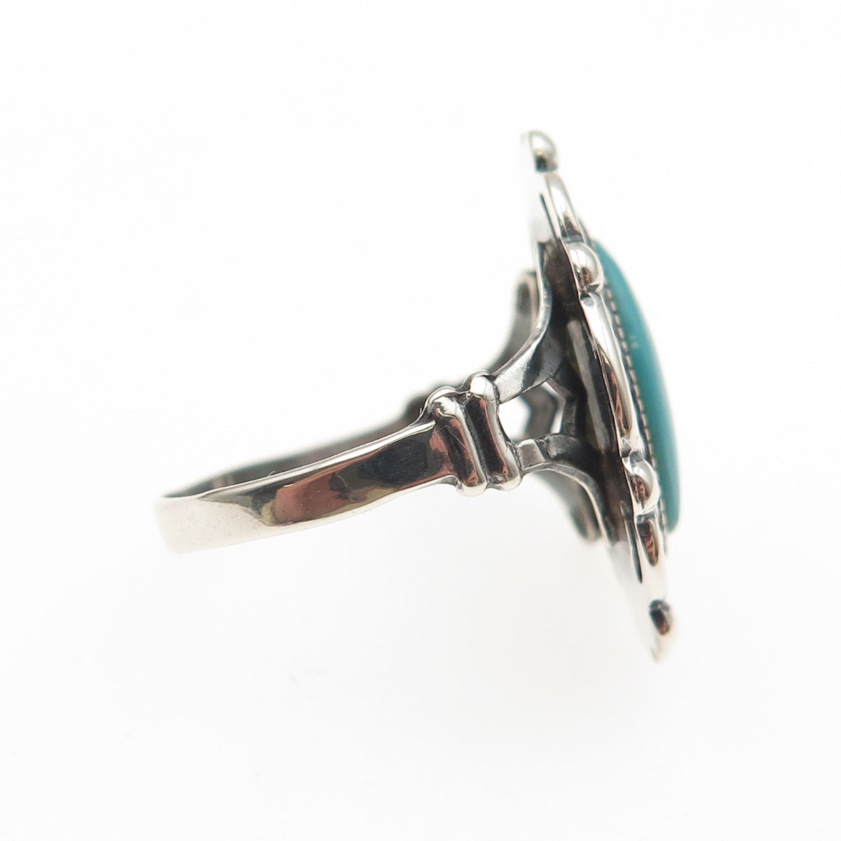 ESPO Joseph Esposito 925 Sterling Silver Vintage Real Turquoise Ring Size 6.25