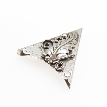 Old Pawn Sterling Silver Vintage Southwestern Feather Oxidized Tribal Belt Tip