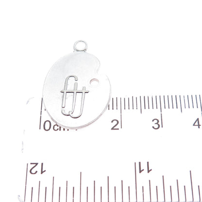 ROBBINS & CO. 925 Sterling Vintage Fashion Two Twenty Artist's Palette Pendant