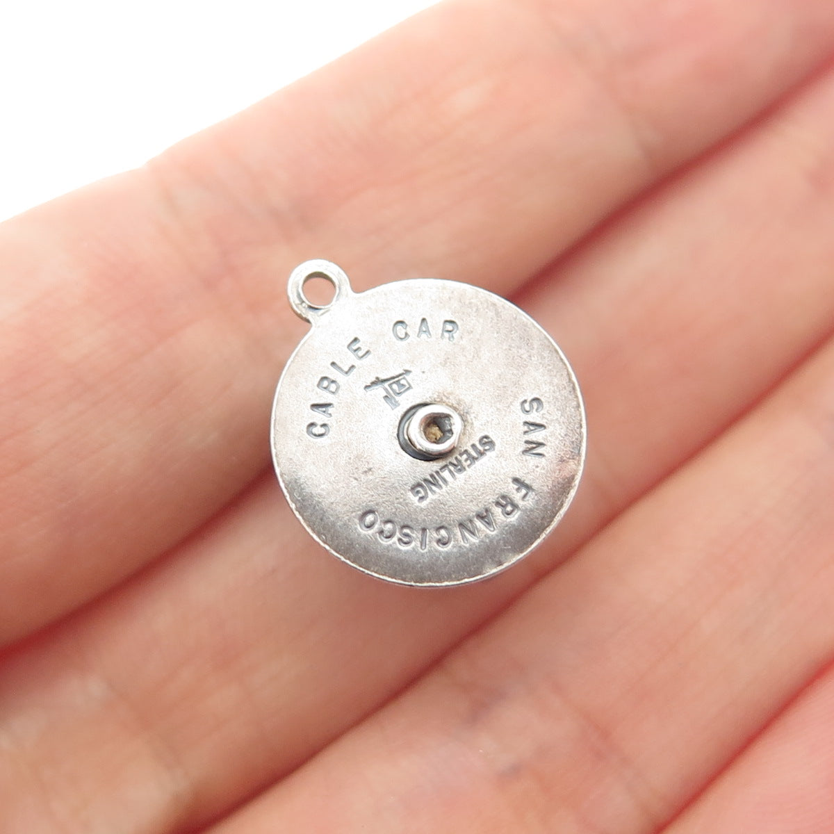 BELL TRADING POST 925 Sterling Silver Vintage SF Cable Car Mini 3D Charm Pendant
