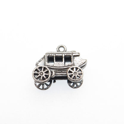 MAISELS INDIAN TRADING Sterling Silver Vintage Carriage Mini 3D Charm Pendant