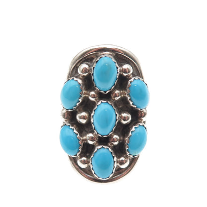 Les Hill Navajo Old Pawn 925 Sterling Sleeping Beauty Turquoise Ring Size 9.25