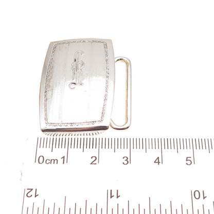 Hickok 925 Sterling Silver Antique Art Deco Letter R Initial Belt Buckle