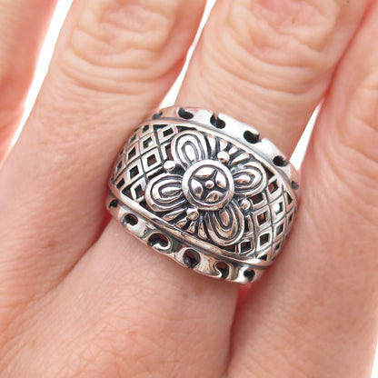 925 Sterling Silver Vintage Butterfly Oxidized Ring Size 8