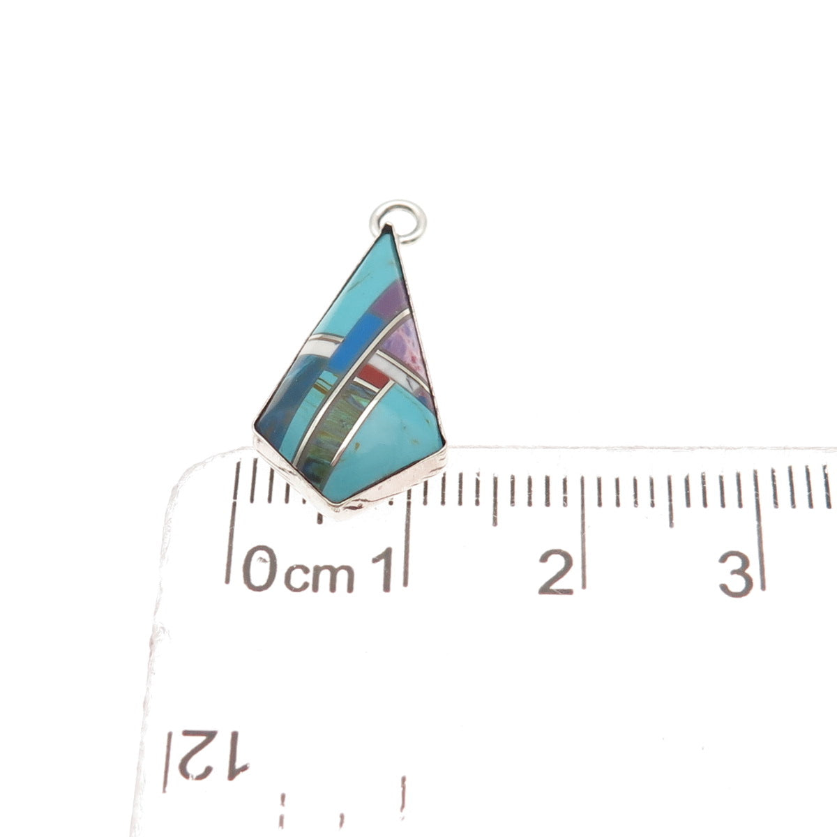 Old Pawn 925 Sterling Silver Vintage Turquoise Sugilite Azurite Charm Pendant