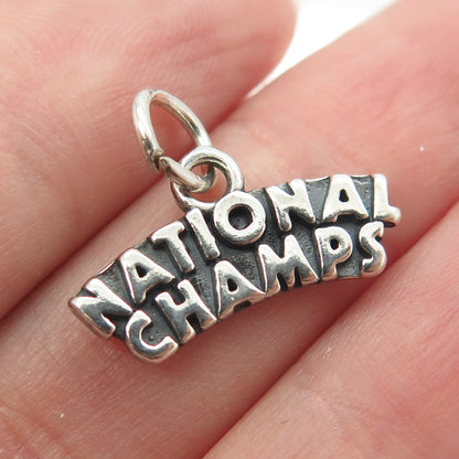 SUNDANCER 925 Sterling Silver Vintage National Championship Charm Pendant