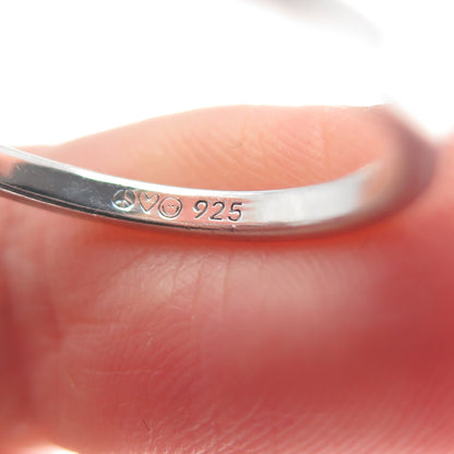 PEACE LOVE WORLD 925 Sterling Silver Round-Cut C Z I Love Myself Ring Size 9.25