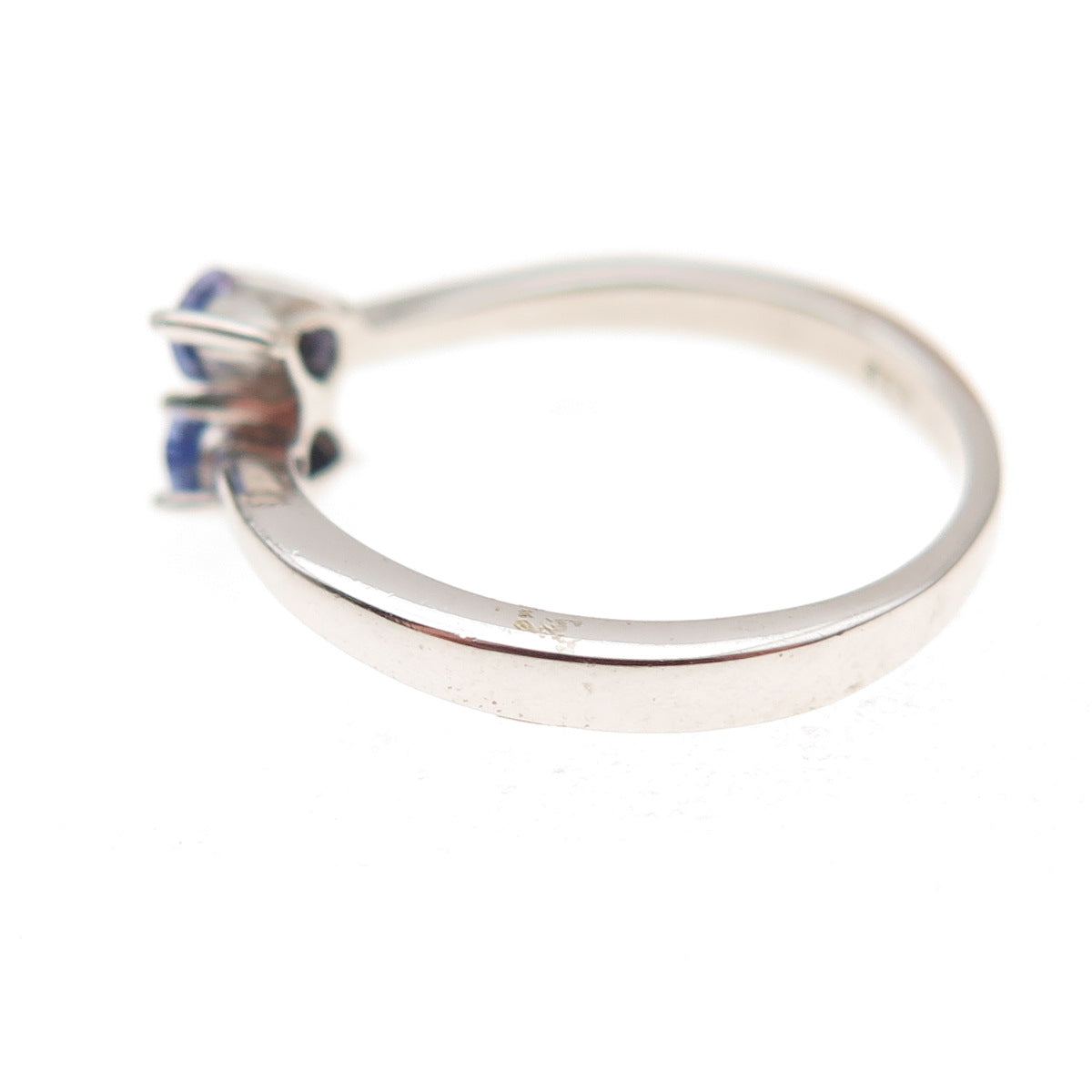 Chuck Clemency 925 Sterling Silver Real Pear-Cut Tanzanite Bypass Ring Size 5.25