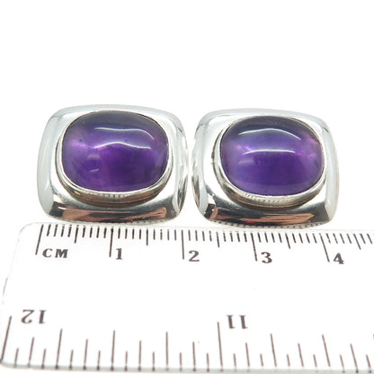 GFMW Great Falls Metal Works 925 Sterling Silver Vintage Real Amethyst Earrings