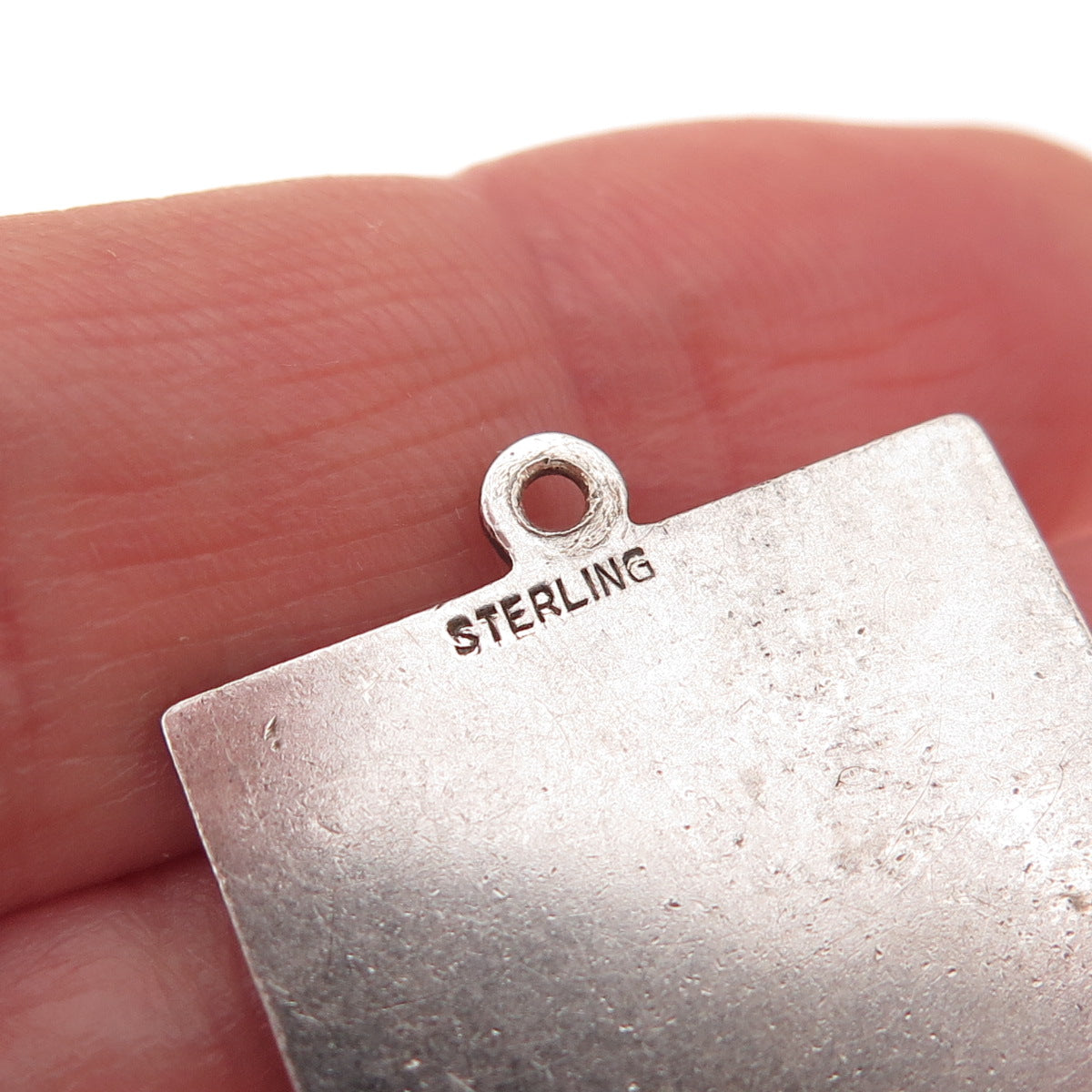 925 Sterling Silver Vintage Sweet 16 Oxidized Charm Pendant