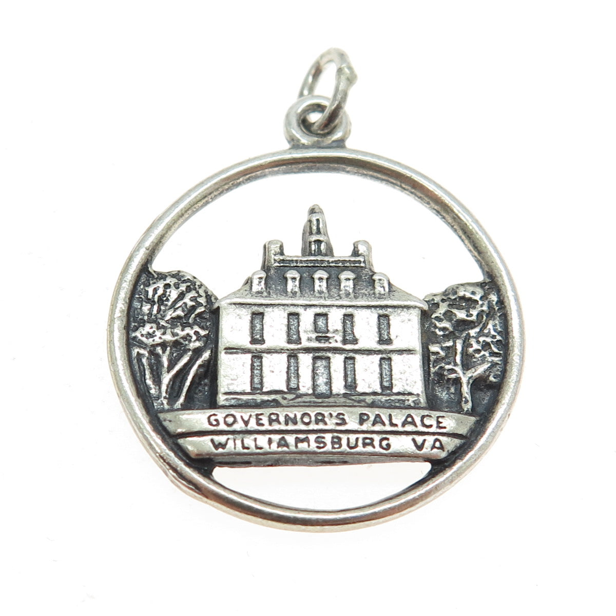 925 Sterling Silver Antique Art Deco Governor's Palace Williamsburg VA Pendant