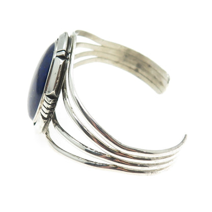 WYDELL BILLIE Old Pawn 925 Sterling Silver Vintage Lapis Adjustable Bracelet 7"