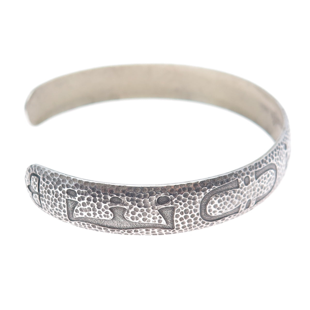WOHELO Sterling Silver Vintage Campfire Girls Hammered Adjustable Bracelet 8.75"