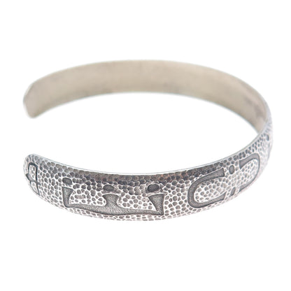 WOHELO Sterling Silver Vintage Campfire Girls Hammered Adjustable Bracelet 8.75"