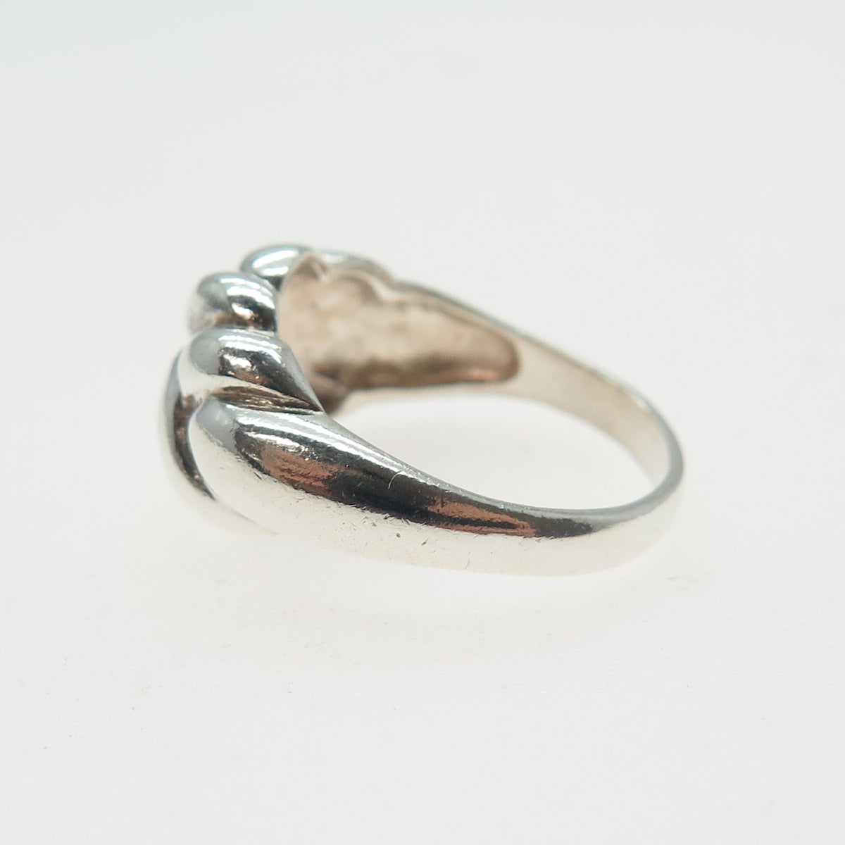 925 Sterling Silver Vintage Modernist Woven Ring Size 6.5