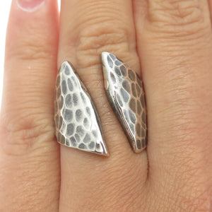 925 Sterling Silver Vintage HOB Mexico Hammered Adjustable Ring Size 7