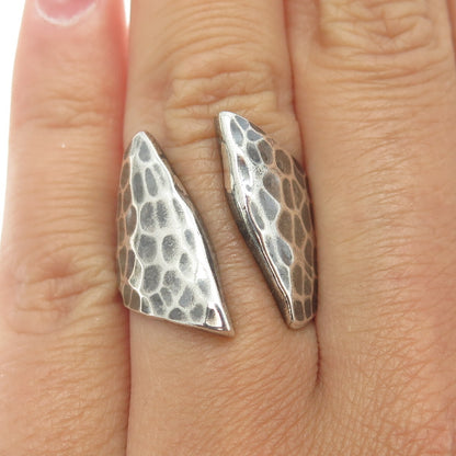 925 Sterling Silver Vintage HOB Mexico Hammered Adjustable Ring Size 7