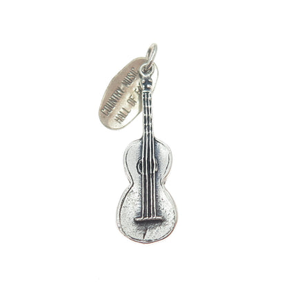 925 Sterling Silver Vintage Country Music Hall of Fame Guitar Charm Pendant