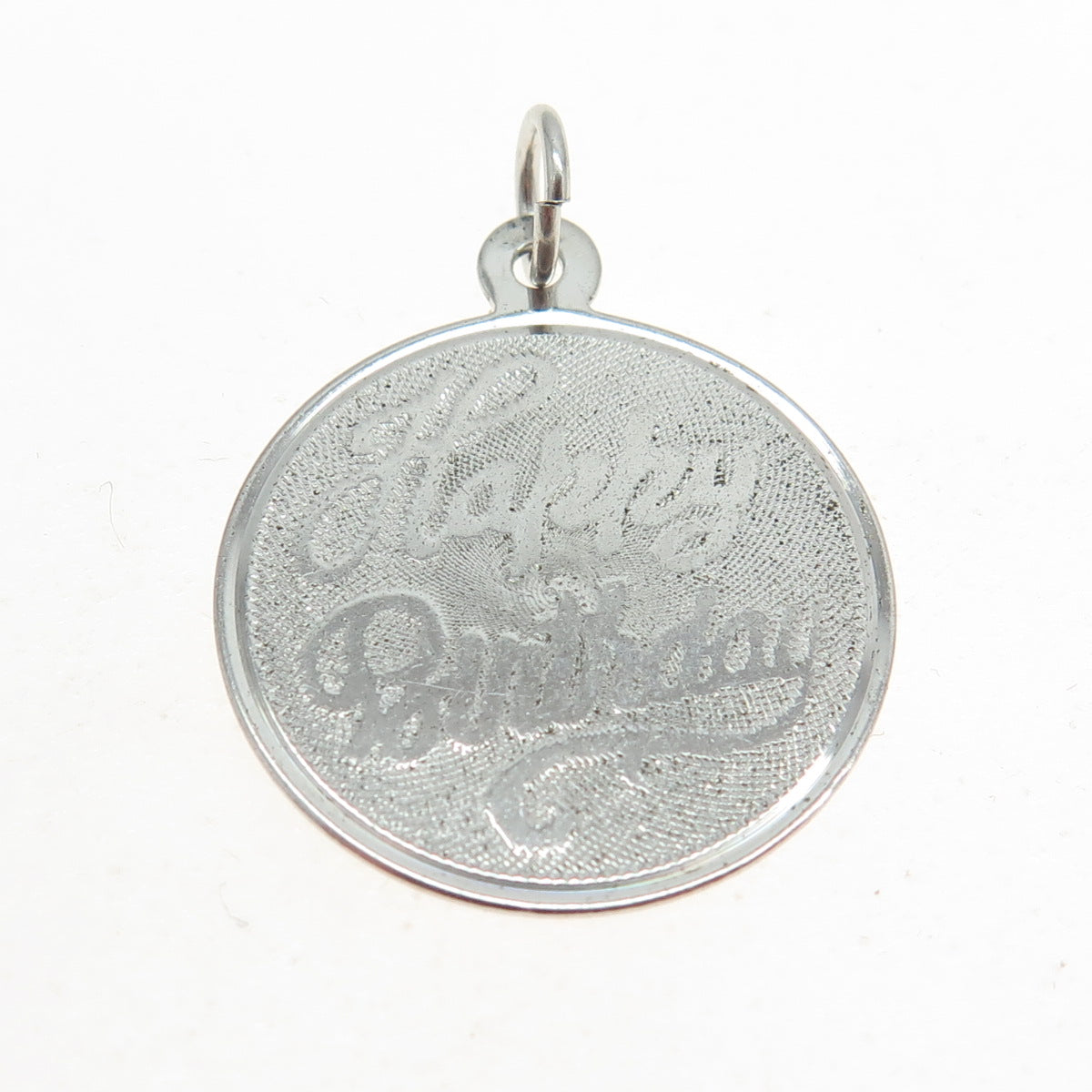 925 Sterling Silver Vintage "Happy Birthday" Charm Pendant