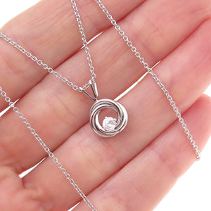 925 Sterling Silver Italy Round-Cut C Z Trinity Cable Chain Necklace 18"