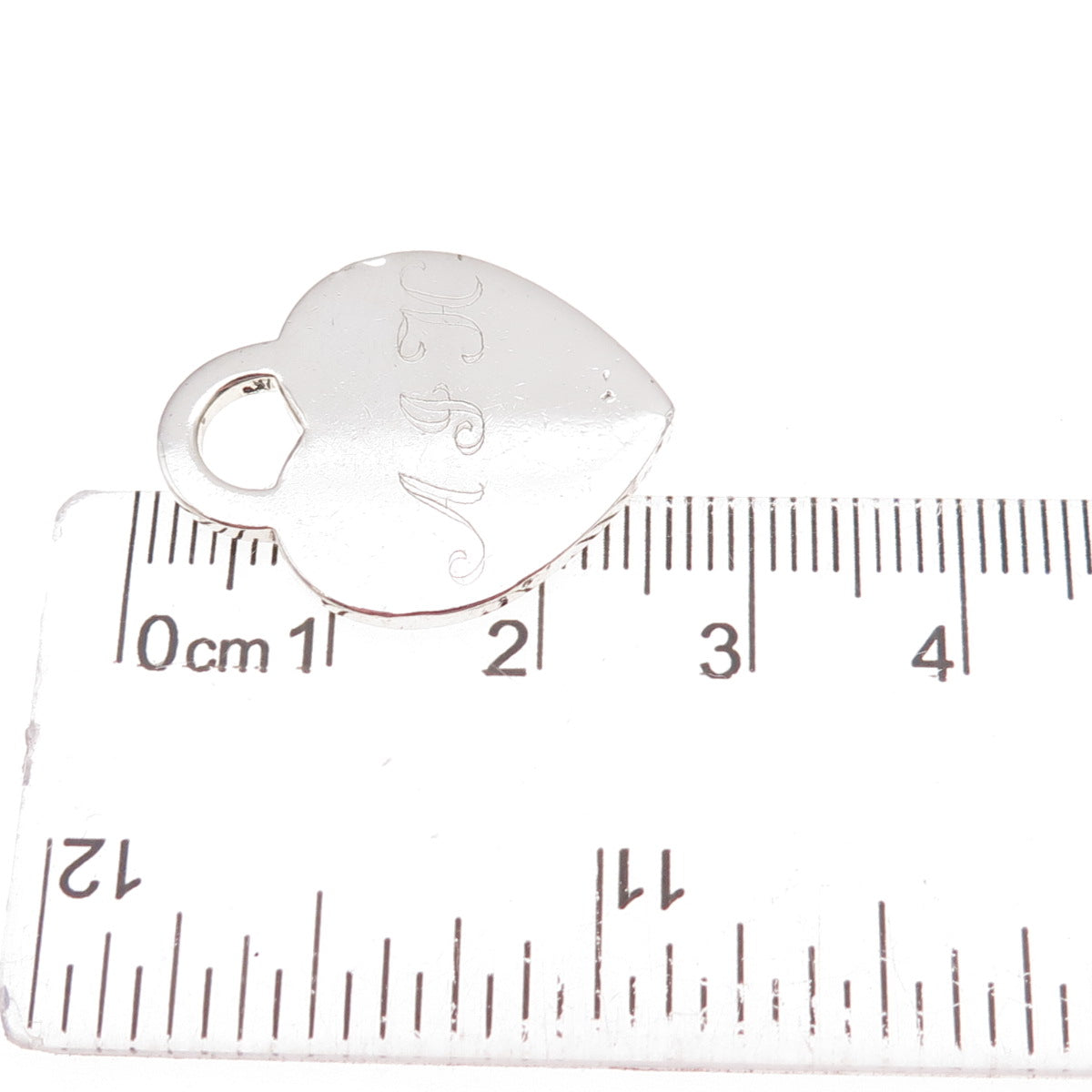 Tiffany & Co. 925 Sterling Silver Vintage 2001 Engraved Heart Tag Charm Pendant