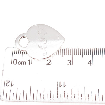 Tiffany & Co. 925 Sterling Silver Vintage 2001 Engraved Heart Tag Charm Pendant