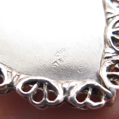925 Sterling Silver Vintage Happy Birthday Heart Charm Pendant