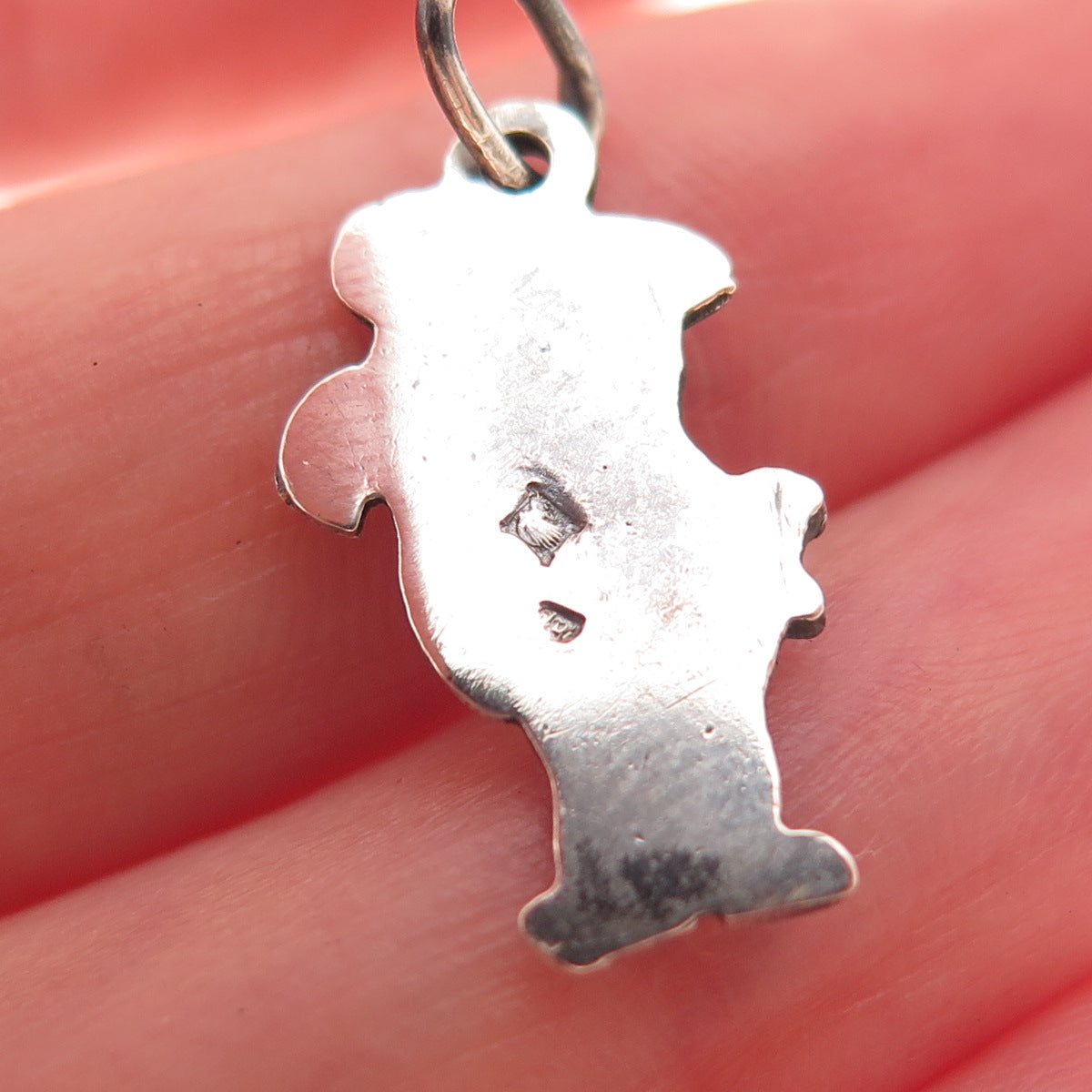 800 Silver Vintage Egypt Puss in Boots Oxidized Charm Pendant